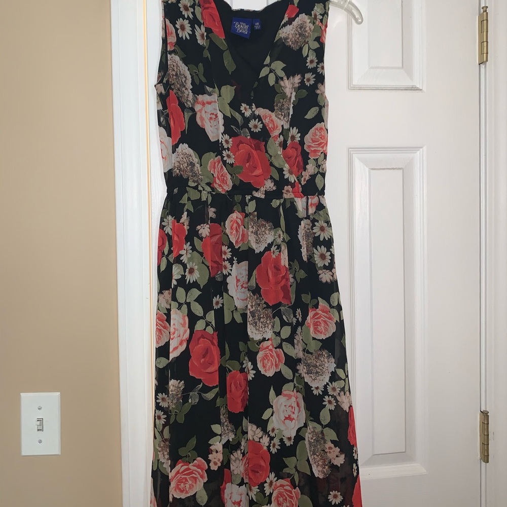Black floral maxi dress